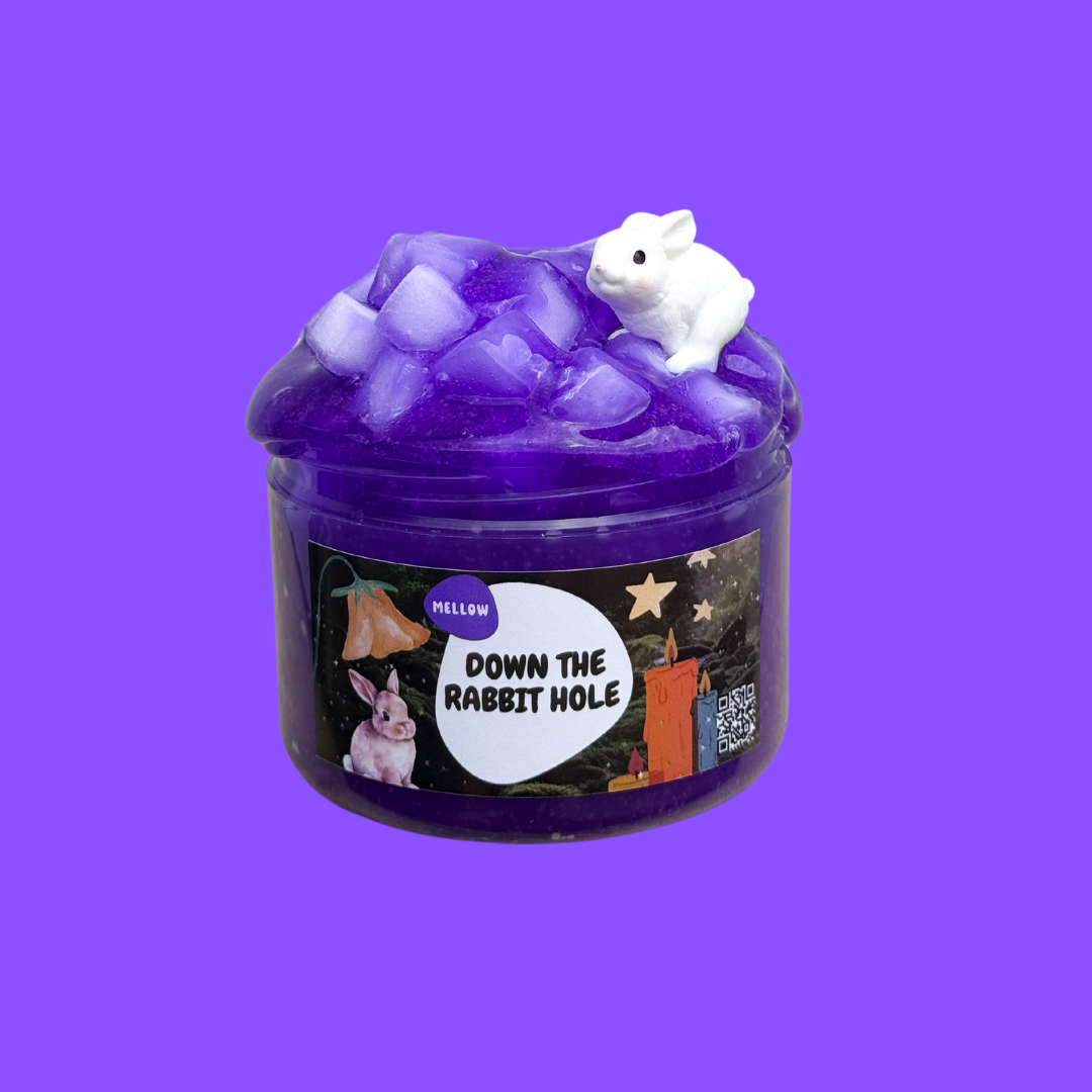 Down The Rabbit Hole Clear Slime with Jelly Cubes Mellow Slime