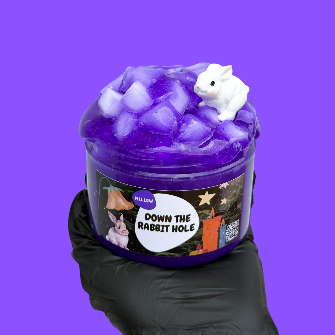 Down The Rabbit Hole Clear Slime with Jelly Cubes Mellow Slime